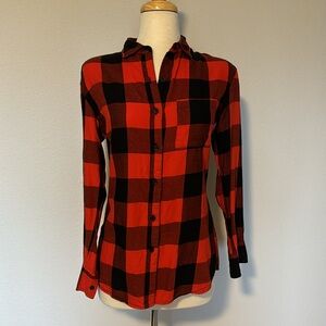 Buffalo check flannel butting down shirt